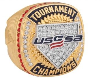 Anéis feitos sob encomenda do finalista dos anéis de campeonato USSSA do basebol da juventude, corredor acima dos anéis, anéis dos campeões