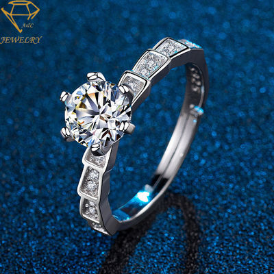 Personalizado 925 alianças de casamento de prata com diamantes