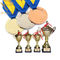 A realização dos esportes personalizou medalhas e troféus