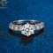 Pavimente o casamento de diamantes Ring With Name Engraved de prata