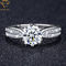 Zirconita Diamond Engagement Rings Shiny Polish de prata