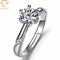 Pavimente o ajuste das mulheres de prata de Diamond Wedding Ring Engraving For