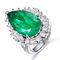 Ajuste de Emerald Stone Engagement Ring Prong da lágrima