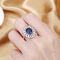 Zirconita de prata oco Sapphire Wedding Ring Prong Setting do AAA