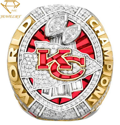 Personalize o anel de campeonato de prata do futebol do metal ostenta anéis de campeonato para equipes