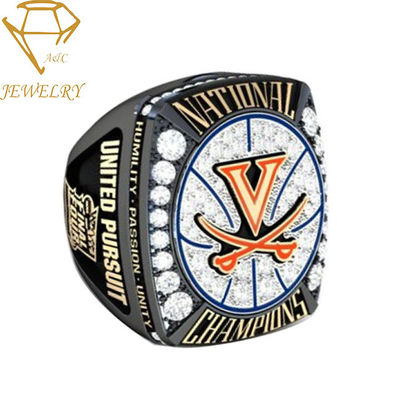 Personalize anéis de campeonato do basquetebol dos anéis dos campeões dos esportes do metal com mais diamantes