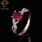 Cobre ambiental oval de Ruby Vintage Silver Engagement Rings