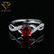 Cobre ambiental oval de Ruby Vintage Silver Engagement Rings