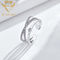 Acoplamento de prata Ring With Cubic Zirconia Diamond do chapeamento S925